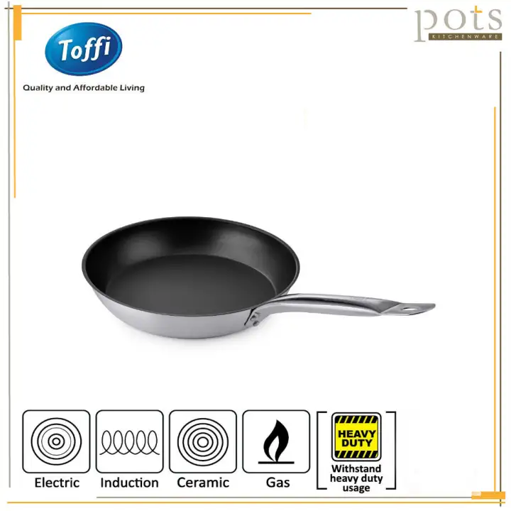 Toffi Stainless Steel Professional Chef Grade Heavy Duty Non Stick Surface Sandwich Bottom Frying Pan Skillet 30cm C8230m Lazada