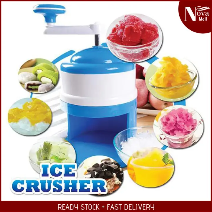 Ice Crusher Shaver Ice Machine Manual Portable Hand Crank Blue Home Mesin Abc Maker Cendol Ais Kacang Lazada