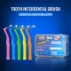 Eryabb 【In Stock & Buy 1 , Get 1 FREE brush】Interdental Brushes L Shaped Angle Various Sizes Dental Floss Toothbrush for Cleaning In Between Teeth Braces Interdental Brush (20/box). 