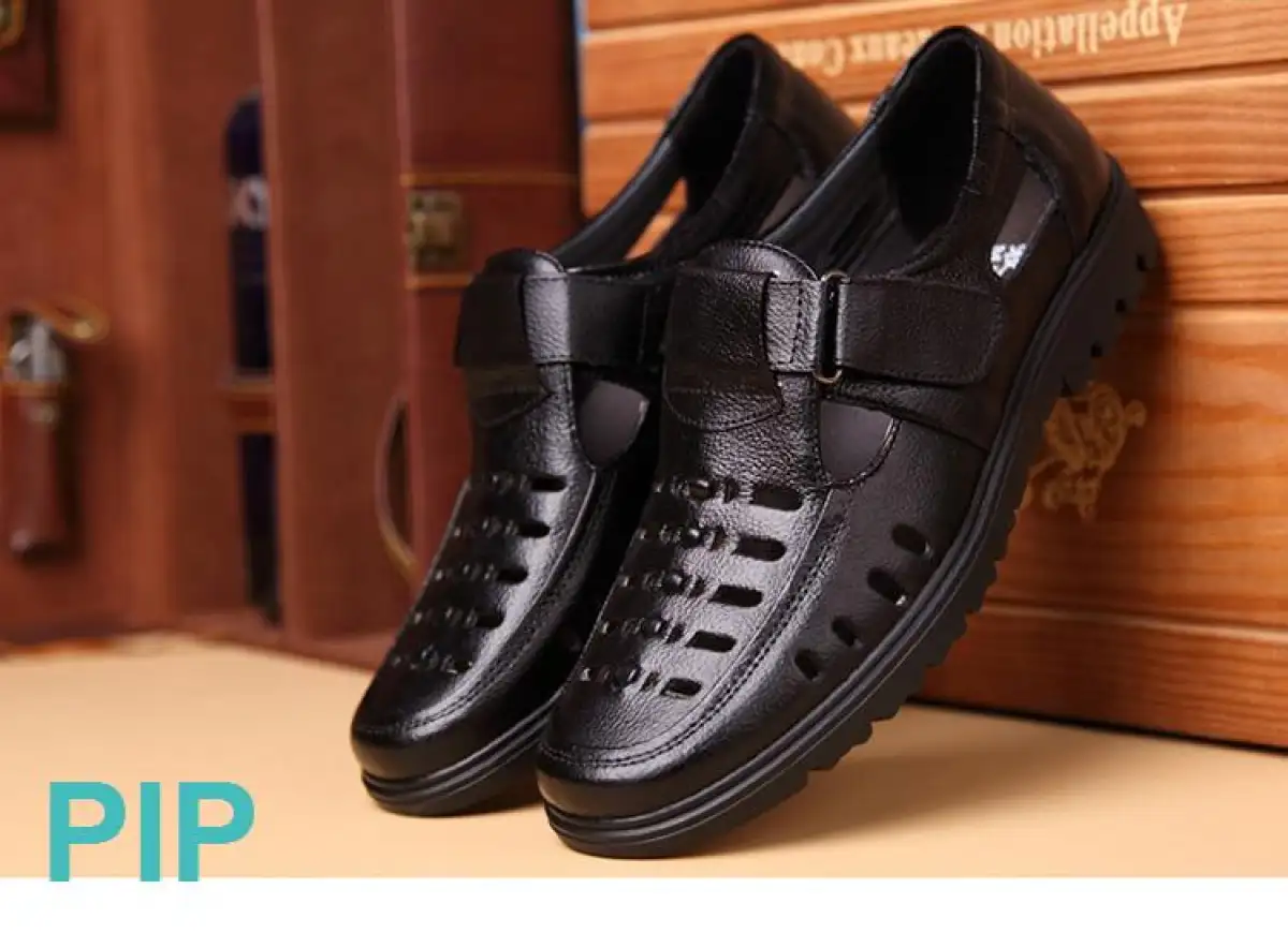 Sandal Kulit Lelaki Sandal Lelaki Men Slipper Leather Sandals Fashion Black Shoes For Men Plus Size Selipar Lelaki Sandal Lelaki Murah Kasut Lelaki Sandle For Men Man Shoes Lazada