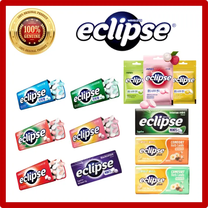 [Korea MARS] Eclipse Sugar Free Candy / Mint Spearmint Peach Blackcurrant Starwberry Watermelon Honey Lemon Pear Loquat / Sugarfree