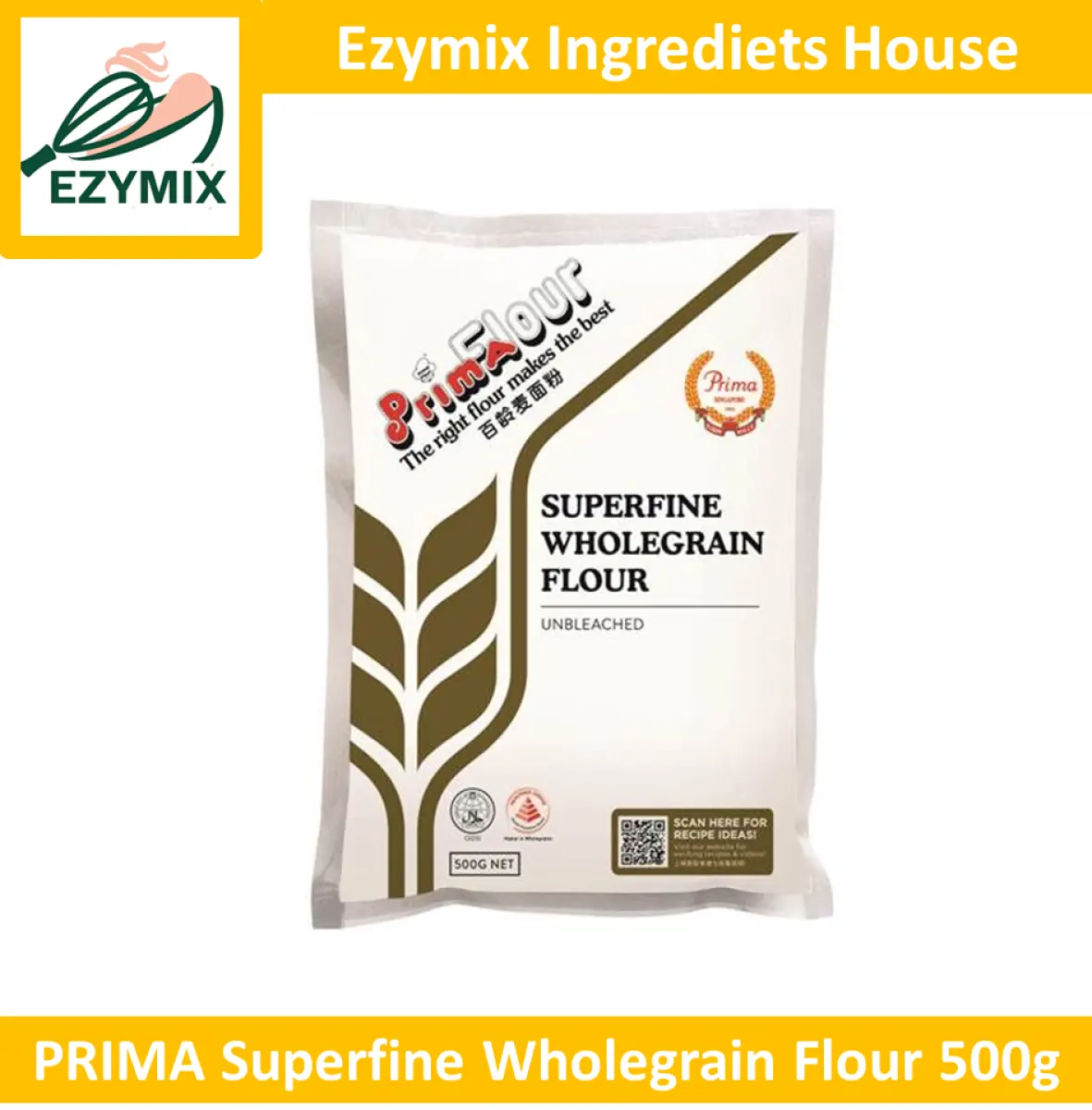 Ezymix Prima Superfine Wholegrain Flour 500g Lazada