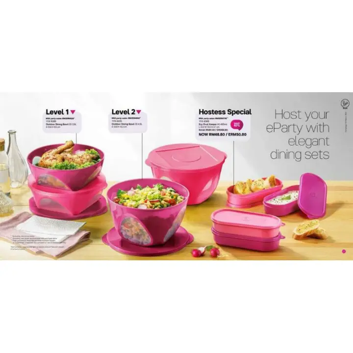 Pre-Order - New Tupperware Outdoor Dining Bowl + Ezy Oval Keeper Set ( 8pcs )