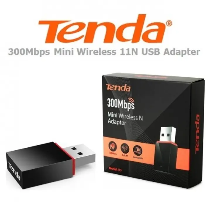 Tenda U3 300mbps Mini Wireless Usb Single Band Wifi Adapter Lazada