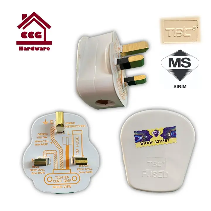 13amp Fused Plug Top 250vac 3 Pin Socket Tbc Ums Mk 三脚插头 Lazada
