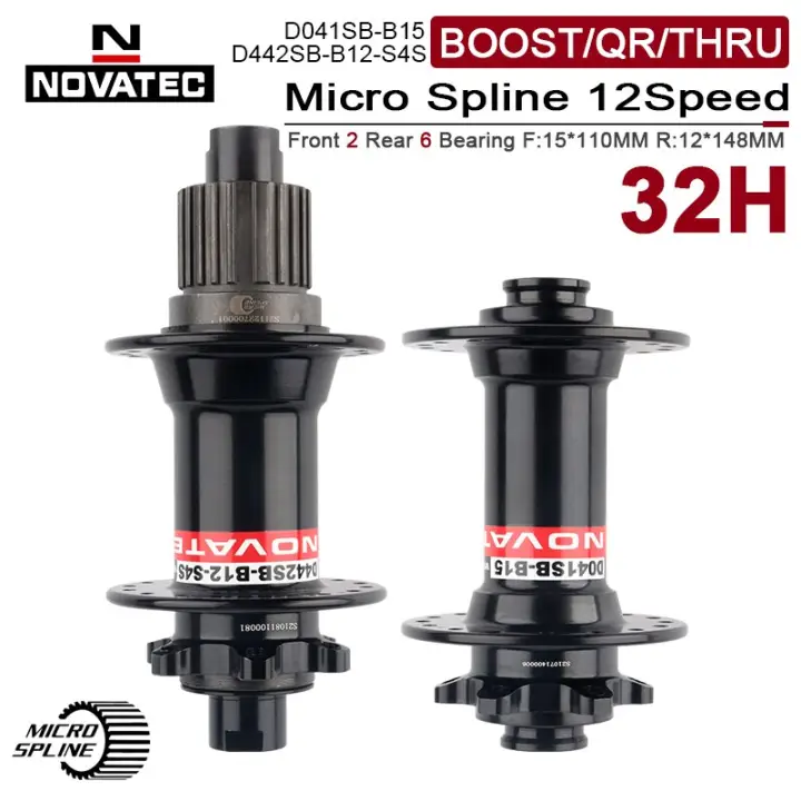 NOVATEC Micro Spline Hub 32 Holes MTB MS Cubes Axle Boost 12 Speed Mountain Bike Hubs For Shimano M6100 M7100 M8100 12S Bicycle