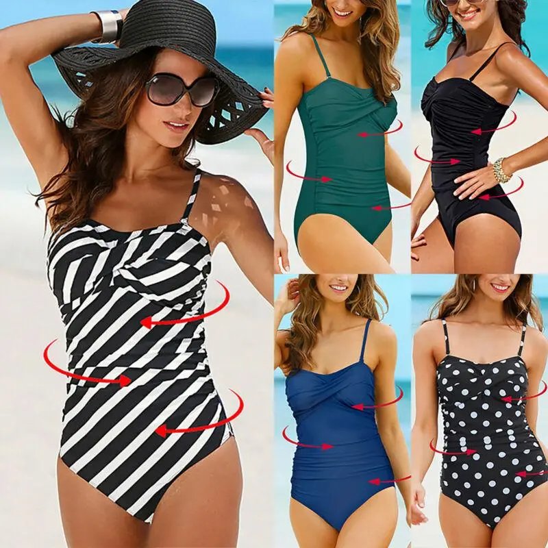 Hearyo Women One Piece Monokini Tummy Control Bikini Swimwear Beach Bathing Swimsuit 20