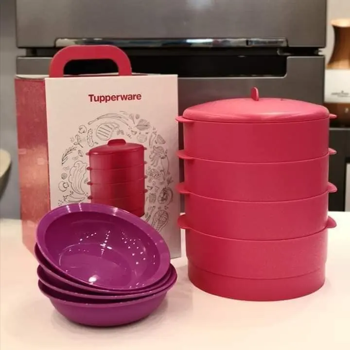[NEW COLOR] [4LAYERS] TUPPERWARE STEAM IT RED/PINK/GREEN