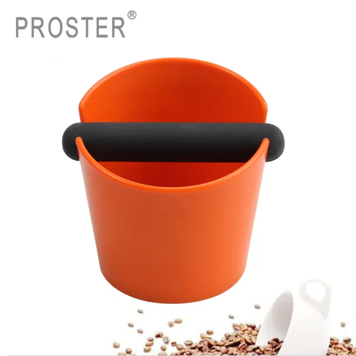 Proster Espresso Grinds Waste Container Tamper Bin Coffee Knock Box Orange