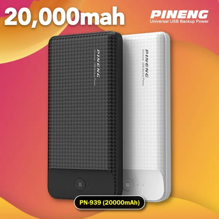 Ready Stock 100 Original Pineng Pn 939 20000mah Power Bank 3 Type Input Cable Ios Micro Type C Fast Charge Fast Charge Free Pouch Lazada