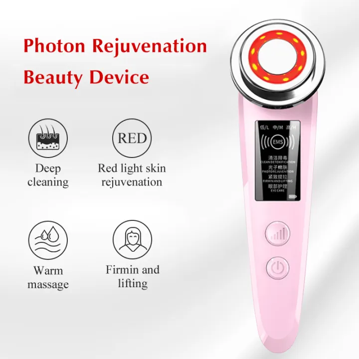 Ready Stock in Malaysia】Photon Rejuvenation Beauty Device EMS Ultrasonic  Skin Care Ionic Pore Cleanser Blue Red Light Photon Face Massager  Multi-function Massage Instrument Cleansing Device Beauty Tools | Lazada