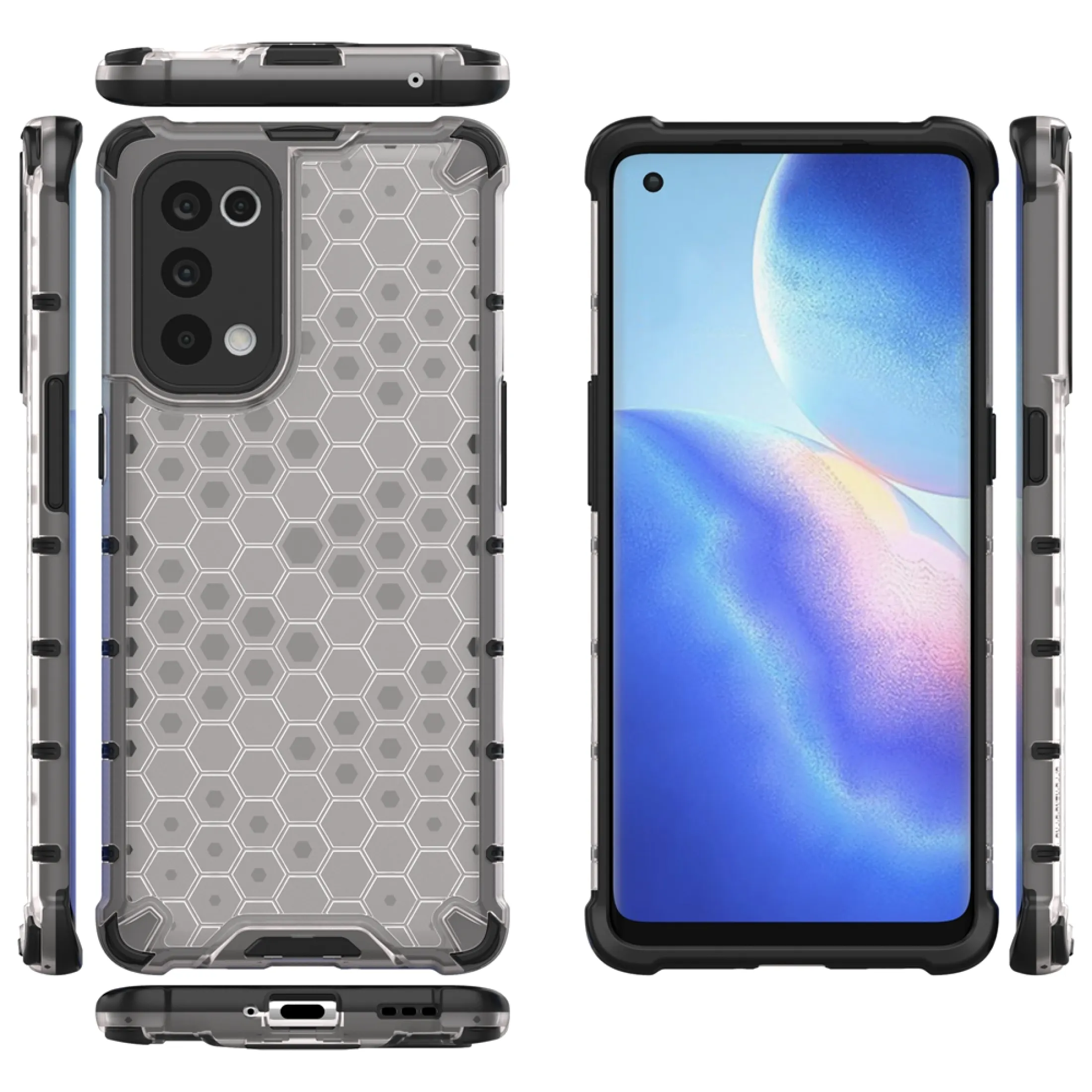 Phone Case For Oppo Reno 5 5g Oppo Reno 5 Pro 5g Honeycomb Tpu Pc Shockproof Casing Cover Hybrid Armor Anti Fall Back Cover Casing Lazada Singapore