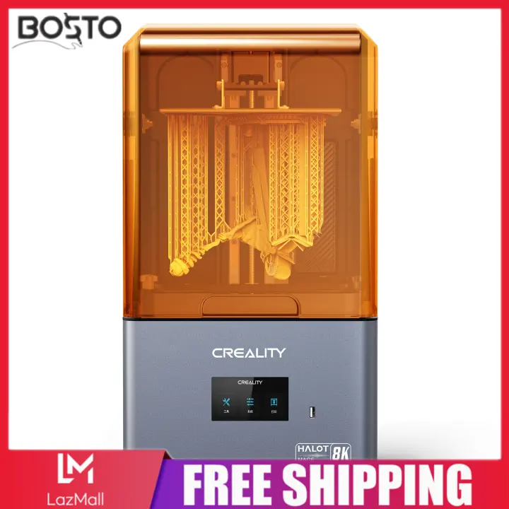 【COD】Creality HALOT-MAGE 3D Printer LCD UV Photocuring Resin Printer with 8K Resolution 10.3'' Monochrome Screen and 4.3'' Touchscreen High-Precision Integral Light Dual Z-axis Rails Larger Print Size 8.97x5.03x9.05in Support Air Purifier and USB Printing