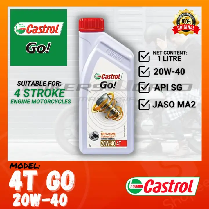 Minyak Hitam Motor Oil Castrol Oil 4t Go 20w 40 Castrol Engine Oil Motorcycle Lazada