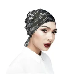 2 In 1 Inner Separuh Anak Tudung Lace Sejuk Lembut Selesa Separuh Bercorak Bunga Dihiasi Manik Lazada