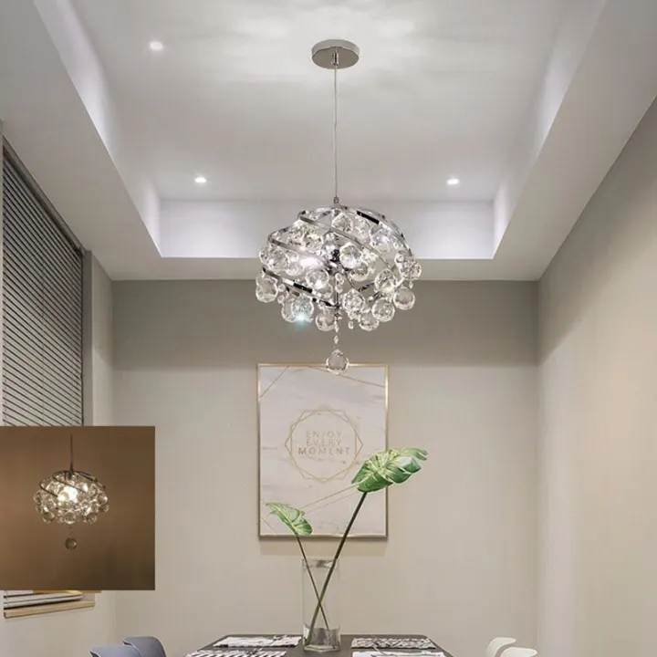 1 Piece Crystal Pendant Light Mini Chandelier Ceiling Lighting European Style Fixture Home Decoration For Living Room Bedroom Restaurant Lazada European Style Pendant Lighting Fixture, Small Chandelier For Living Room