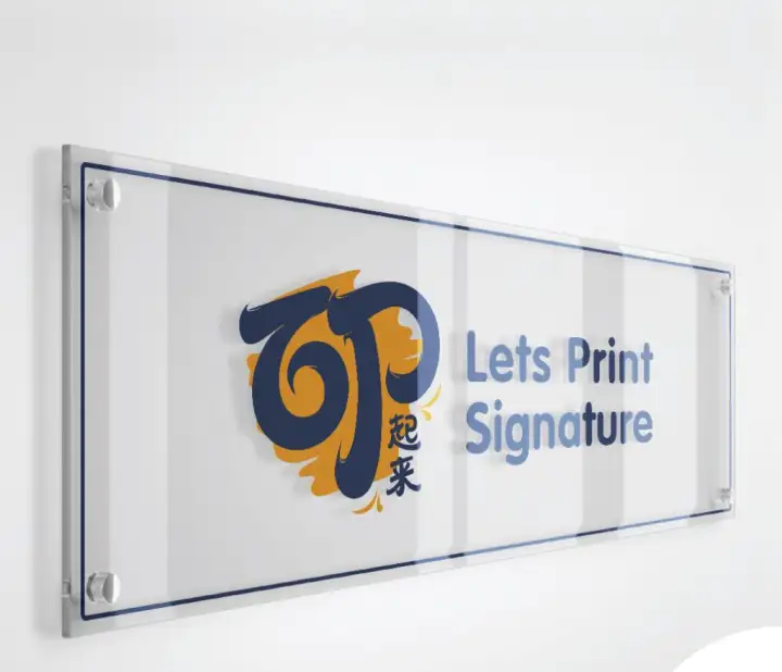 Custom Acrylic Signage with Bolt Nut | Bevel Edge Frame Display | UV Printing | Office Signboard | Company Sign (15x15cm up to 120x240cm)