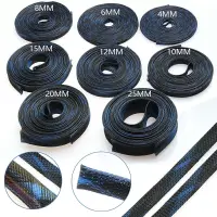 Clear 3/4/6/8/10/12mm Expandable Braided Sleeving Cable 3 Weave High Densely PET 
