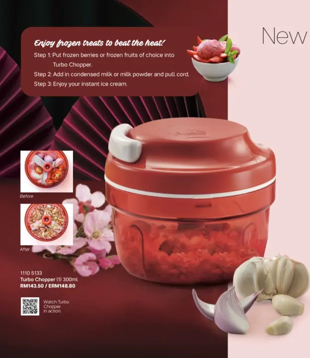 Tupperware Turbo Chopper Limited Edition Red (1pc) 300ml