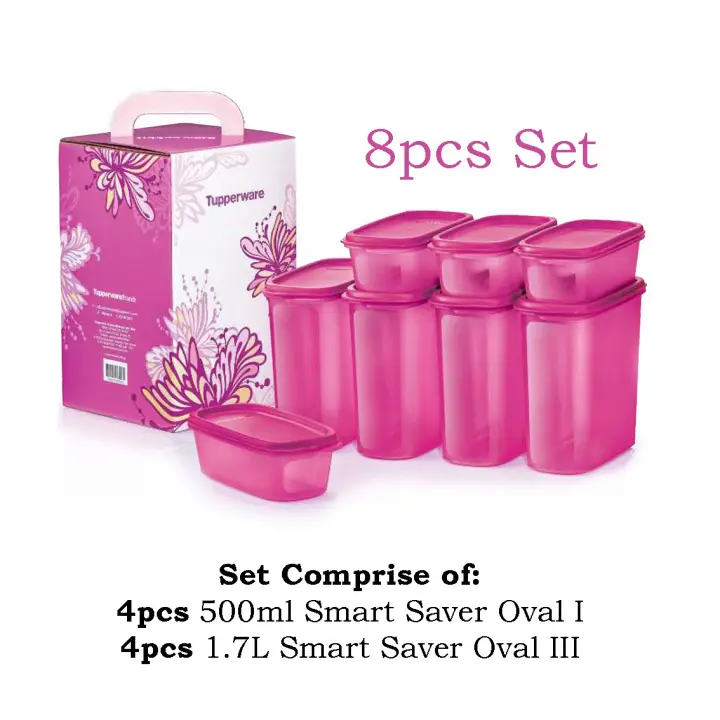 Tupperware Smart Saver Oval Set (8pcs) with Box