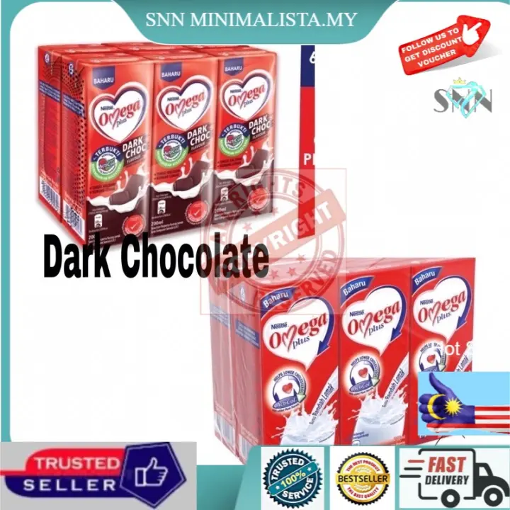 Snn Susu Omega Plus Nestle Milk 6x 200ml Air Kotak Omega Plus Dark Chocolate Omega Plus 200ml Nestle Original Dark Choc Ready Stock Lazada