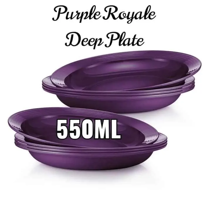 Tupperware Purple Royale Deep Plate 550ml (8pcs)