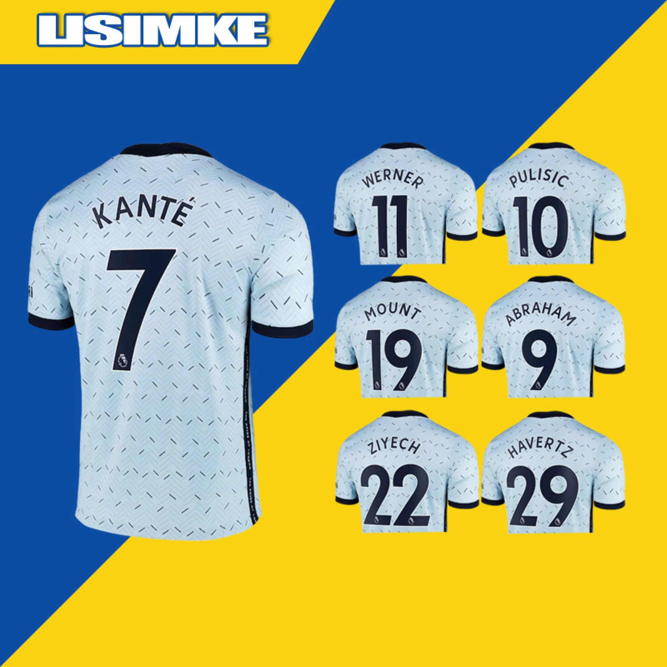 Lisimke Chelsea Jersey 21 Soccer Team Away Field Jersey Kante 7 Abraham 9 Pulisic 10 Werner 11 Mount 19 Football Jersey Tops For Men Custom Diy Name And Number Lazada Singapore