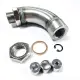 Stainless Steel Exhaust Catalytic Converter M18X1.5 J-Style O2 Oxygen Sensor Defouler Restrictor Fitting. 