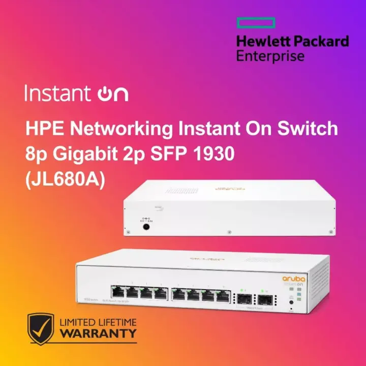 HPE Networking Instant On Switch 8p Gigabit 2p SFP 1930 (JL680A)