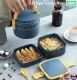 Lunch Box Food Container Bento Box Bekal Makanan Double layer round shape lunch box with spoon Nordic style. 