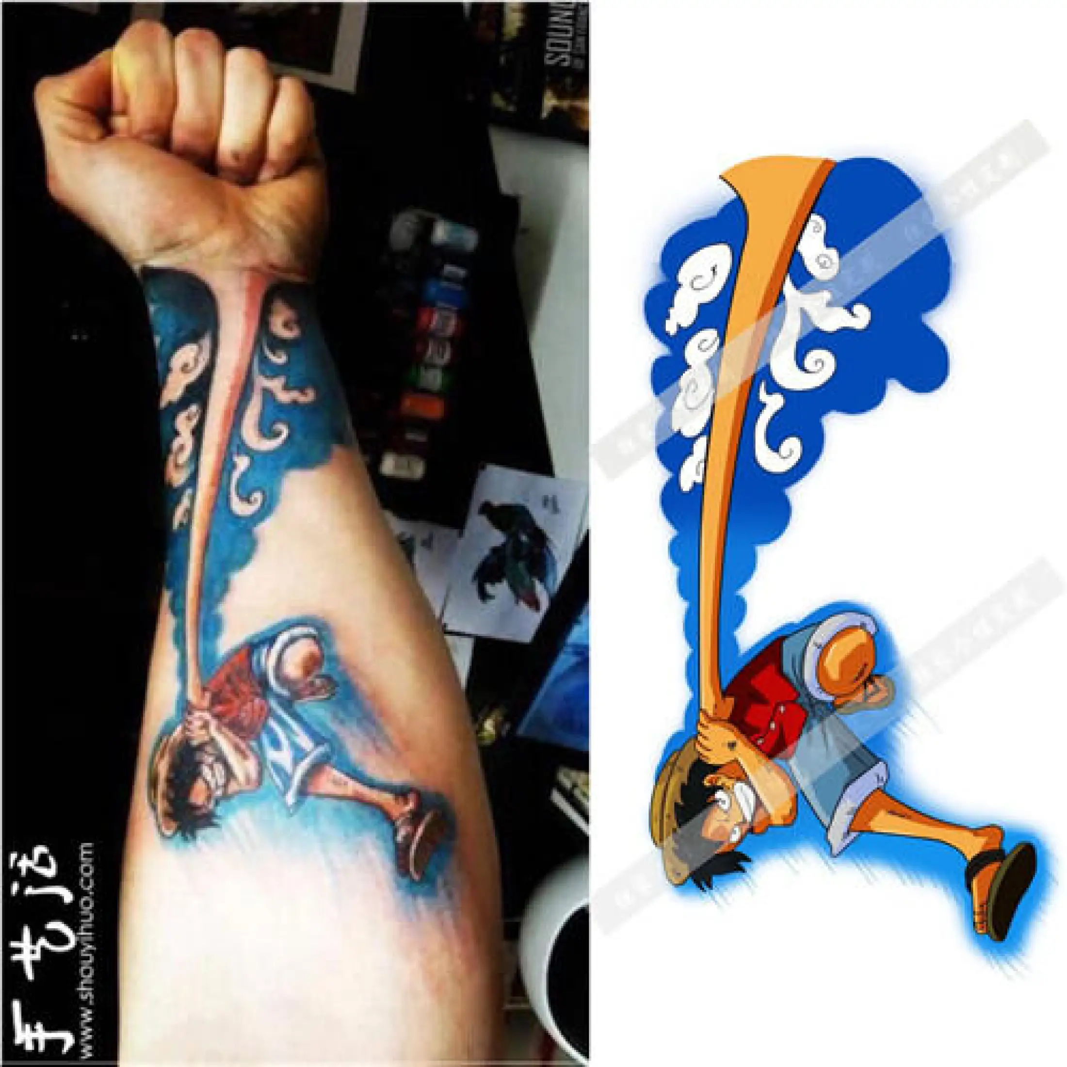 Buy One Get One Piece Tattoo Sticker Flower Arm Luffy Tattoo Sticker Waterproof Realistic Tattoo Anime Tattoo Sticker Lazada Ph