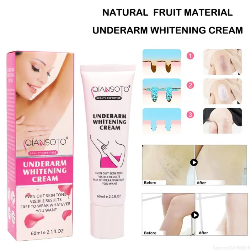（Original & Stock & COD）QIANSOTO 2021 Armpit Underarm Whitening Cream Body Whitening Cream Legs Knees Private Parts Cosmetics Skin Care