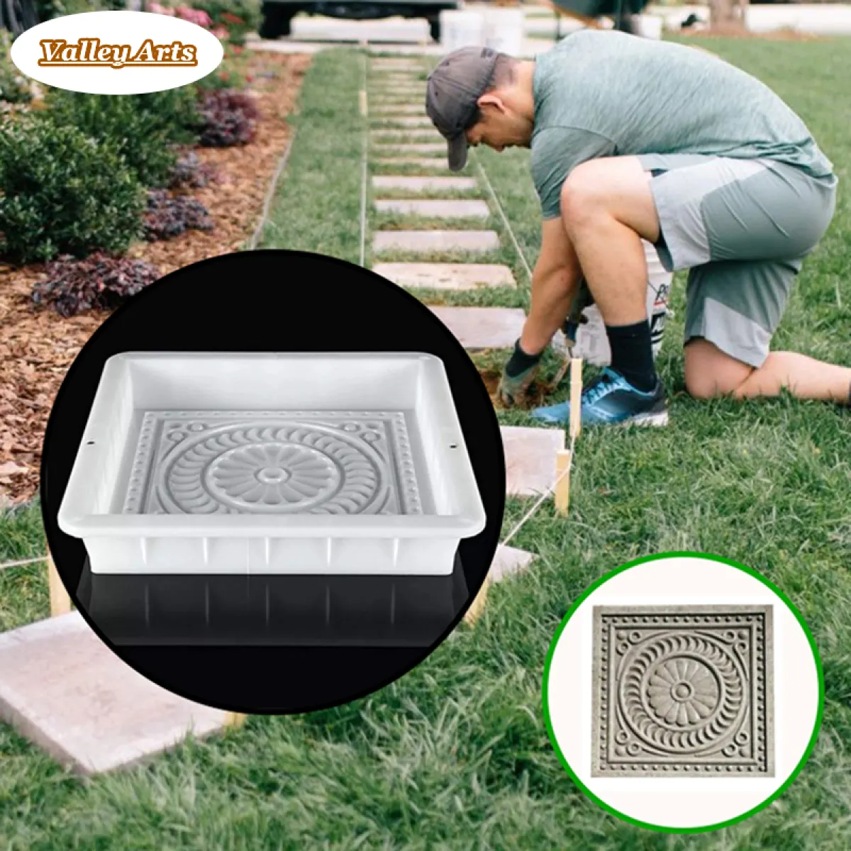 Beautiful Petal Cement Mold DIY Walkway Stepping Stones Cement Paving Mould  For Garden Road Courtyard