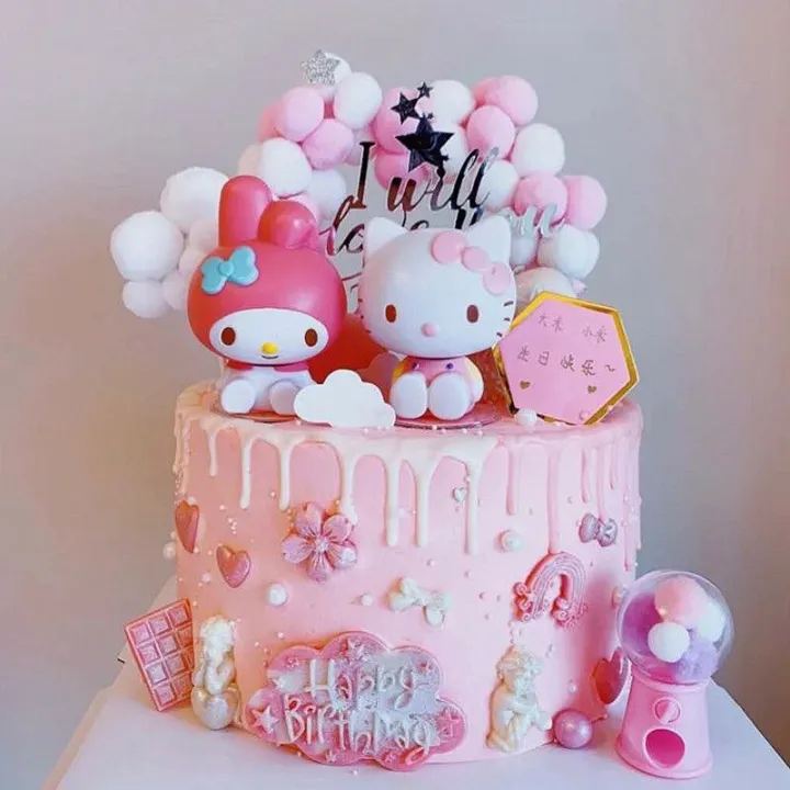 Hello Kitty Figures Birthday Cake Topper Deco Set 3 Pcs Lazada