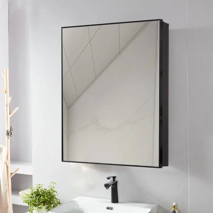 Wall Mounted Space Aluminum Mirror, Modern Bathroom Mirror