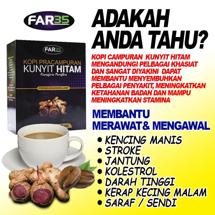 Terbaik Viral Kopi Kunyit Hitam Kopi Khasiat 3 Serangkai Kencing Manis Kolestrol Jantung Darah Tinggi Darah Rendah Kopi Kesihatan Viral Lazada