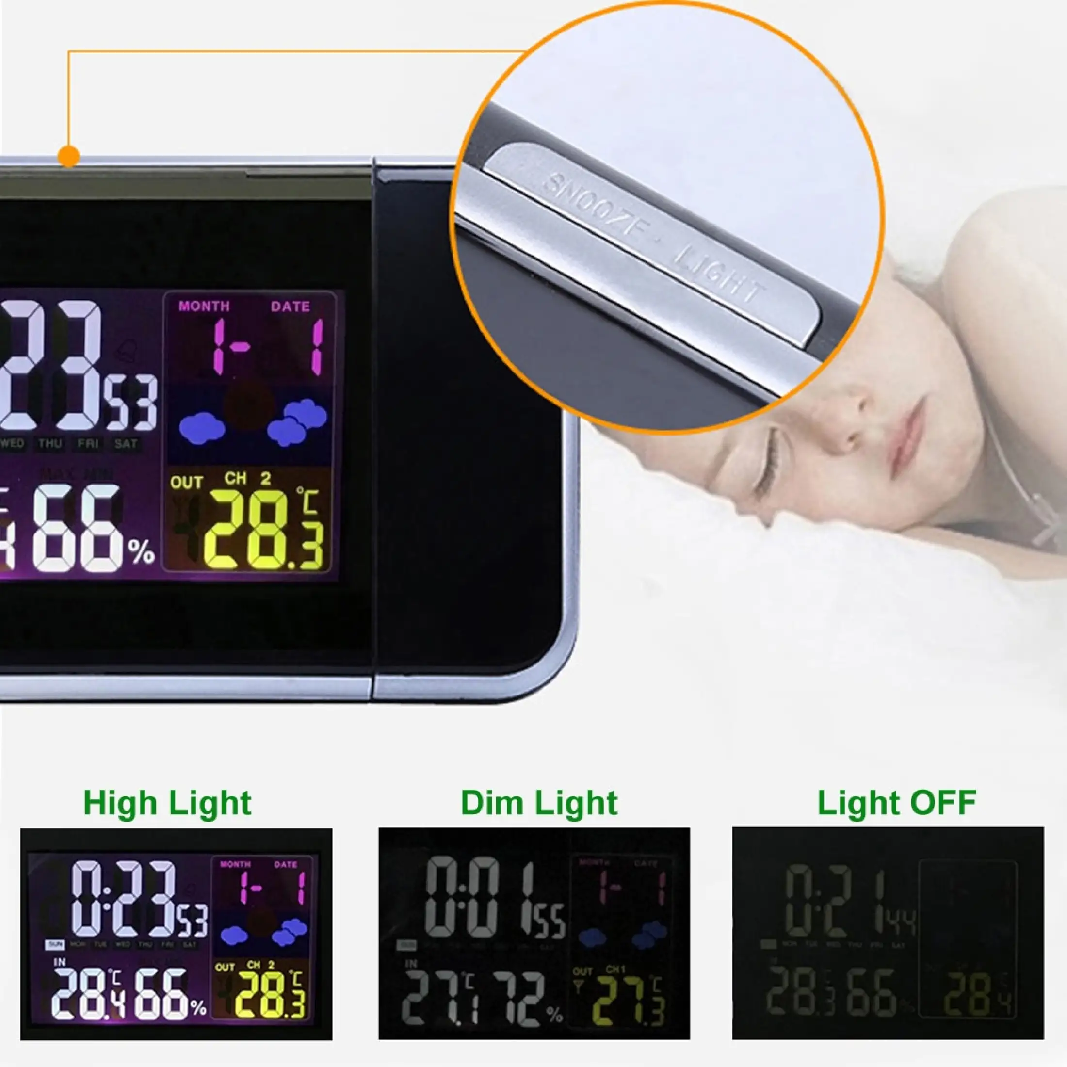 Digital Weather Station Projection Alarm Clock Led Projector With Thermometer Humidity Hygrometer In Outdoor Temperature Meter Lazada Co Th With Thermometer Humidity Hygrometer, Outdoor Digital Led Time And Temperature Display Clock