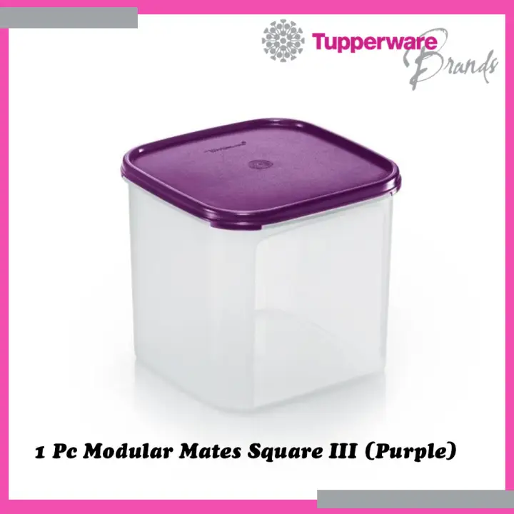 Tupperware 1 Pc Modular Mates Square III MM Square III 4.0L Purple Colour Lid