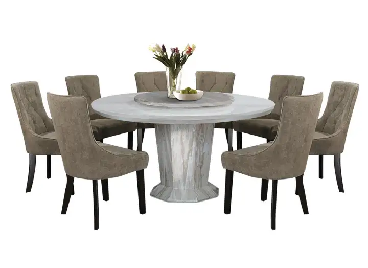Nl Mtx55b 8119 5 Luxury Design Round, Round Marble Dining Set