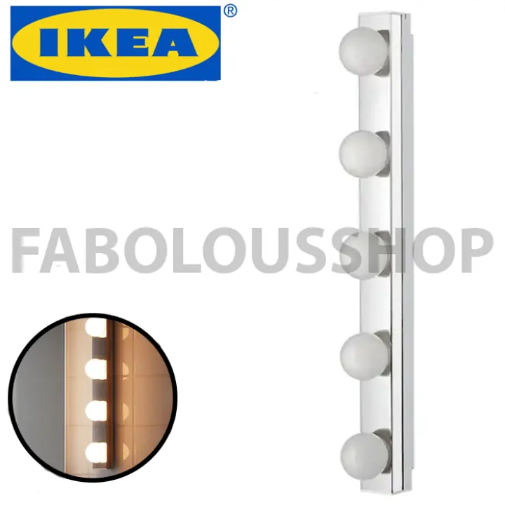 Ikea Ledsjo Led 5 Bulb Mirror Light, Ikea Vanity Mirror Light Up