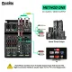 4 Channel USB Audio Mixer with Wireless Microphone Studio Sound Mixers with Bluetooth REC DJ Console Mixing for Karaoke. 
