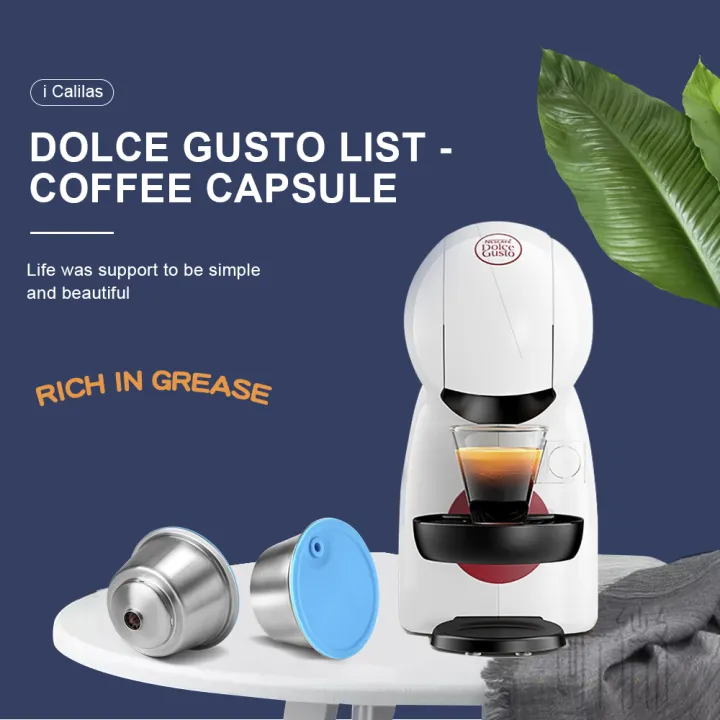 【i Cafilas】[YD-D1] Viên Nén Cà Phê Cho Dolce Gusto Cốc Lọc Bằng Thép Không Gỉ Tái Sử Dụng Không Crema Cho Nescafe Cofee Machine OBLO,Circolo,LUMMIO,PICCOLO XS,Mini Me, Genio