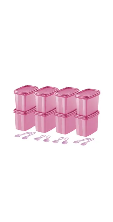 (READY STOCK!!!) Tupperware Pink Shelf Savers with Spoon 840ml