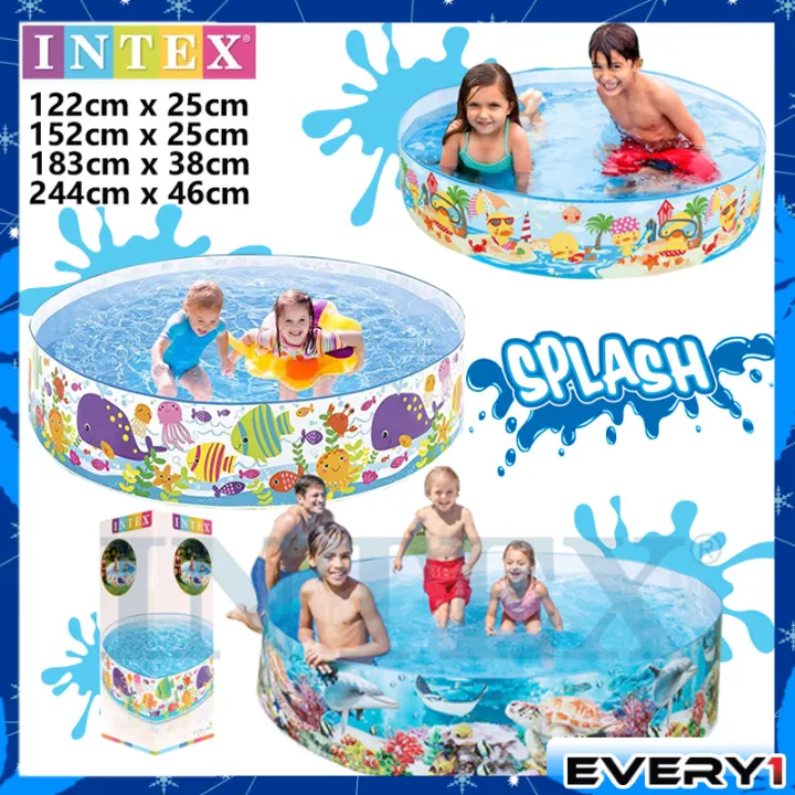 INTEX Multi Sizes Ocean Play Snapset Pool Plastic Non Inflatable Swimming Pool For Kid /Kolam Mandi Budak