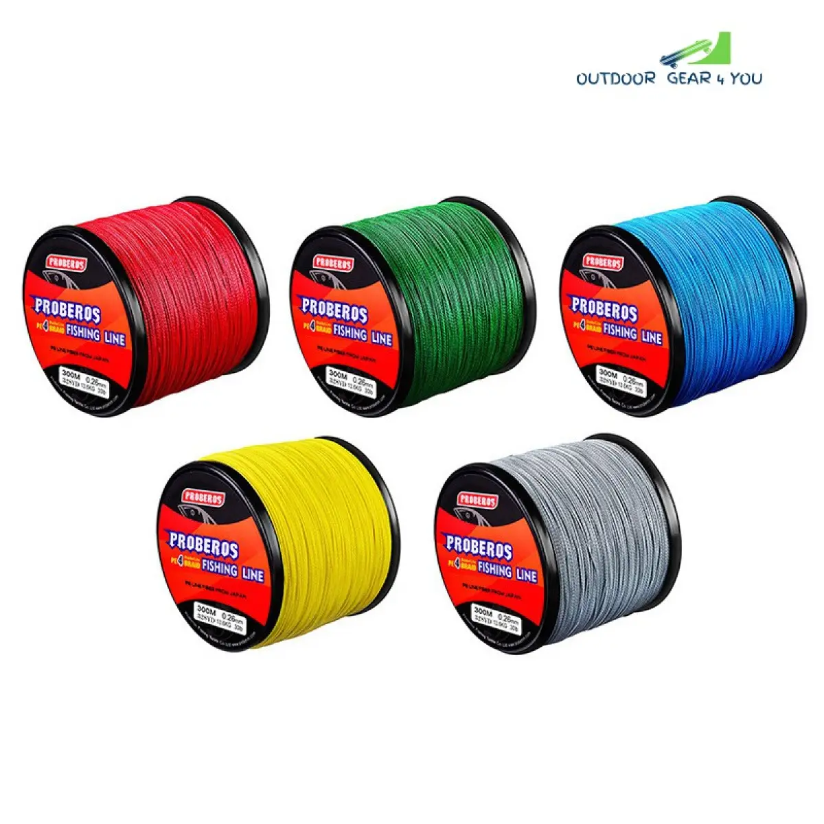 Proberos Fishing Line 300m 4 Strands Pe Braided Tali Benang Pancing Fishing Gray Green Red Lazada