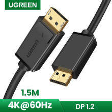 UGREEN DP to DP Cable 4K 60Hz UHD DisplayPort Male to Male Monitor Video Cable Compatible with 1080P Full HD for PC Host, HP Laptop, Graphics Card and All Your DP Enabled Devices - Intl