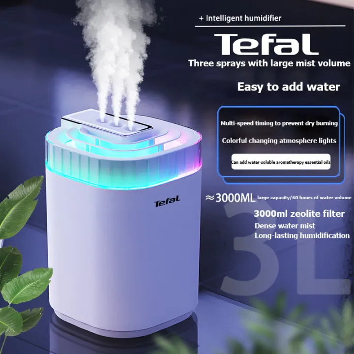 Tefal Large Capacity Humidifier Air Purifier 3L Large Capacity Double Three Mist Spray Humidity without fear of dryness, 72 hours continuous humidification 加湿器