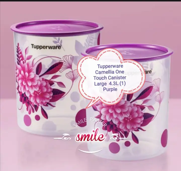 Tupperware Camellia One Touch Canister Large  4.3L (1) Purple
