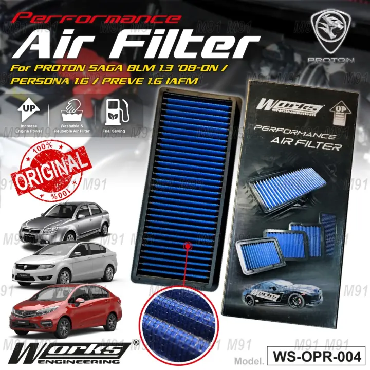 Works Engineering Air Filter Proton Saga Blm Fl Flx Vvt Sv 1 3 Proton Persona Preve Iriz Iafm 1 6 Drop In Performance Lazada