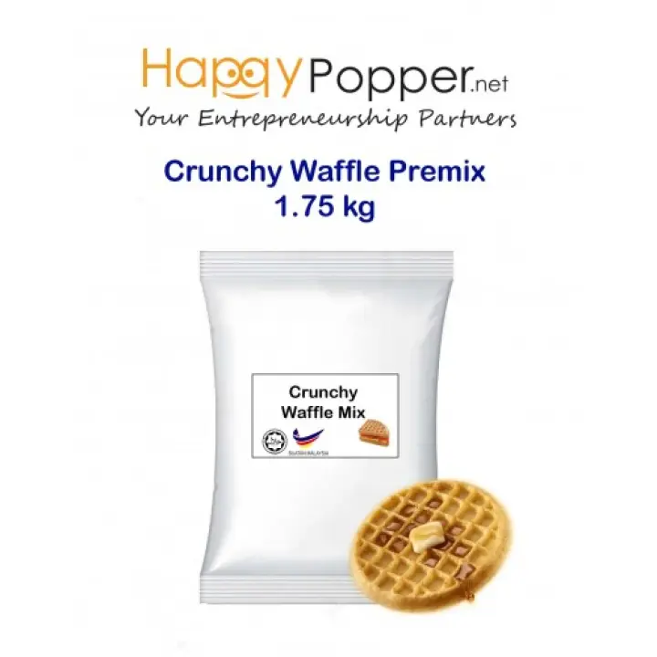 Happypopper 1 75 Kg Tepung Waffle Mix Crunchy 1 Pkt 1 Ctn 12 Pkt Murah Sedap Lazada